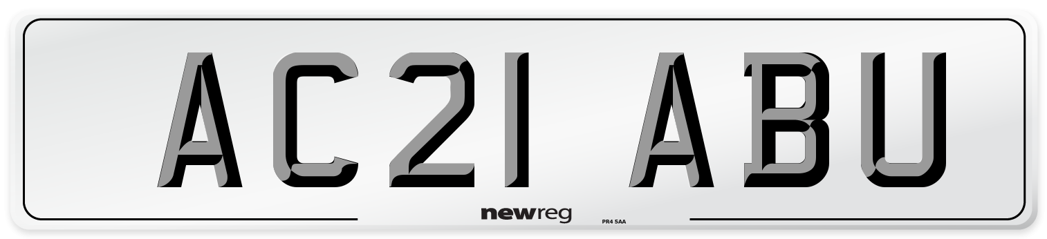 AC21 ABU Number Plate from New Reg